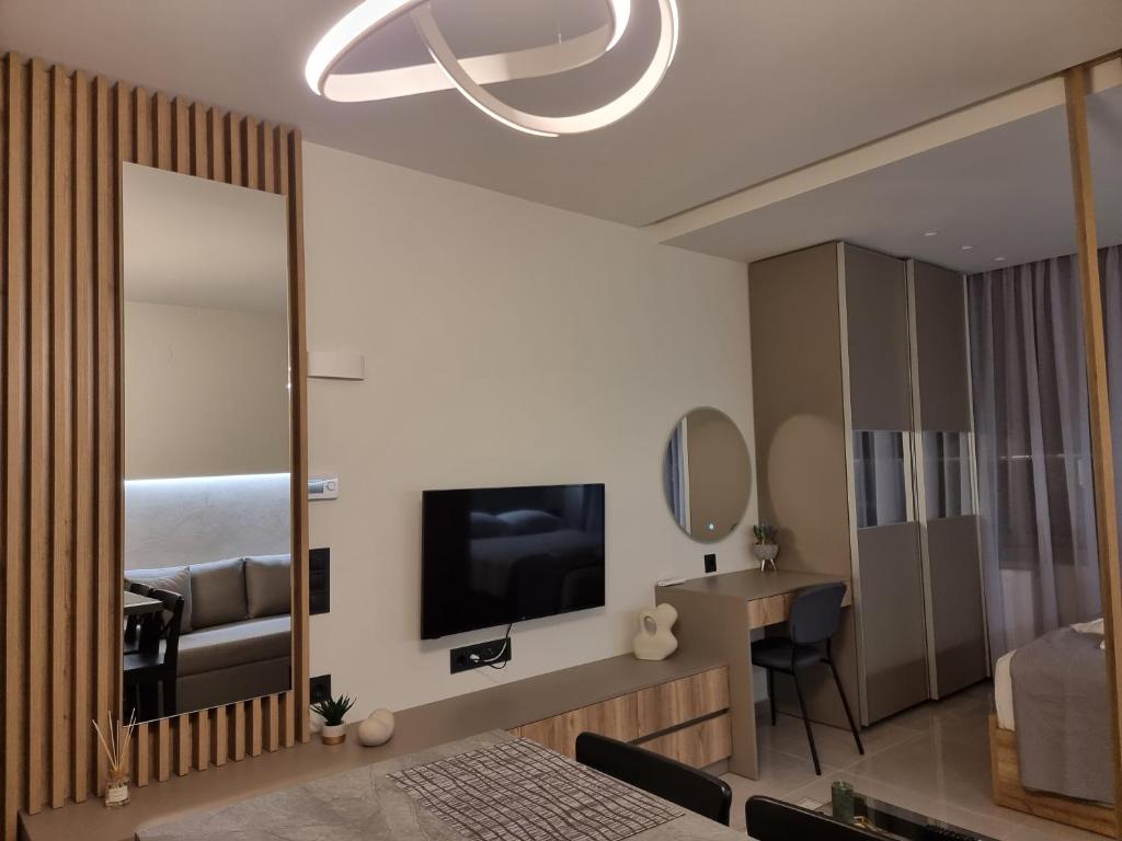 Telewizja i/lub zestaw kina domowego w obiekcie Iris City Center Premium Studio