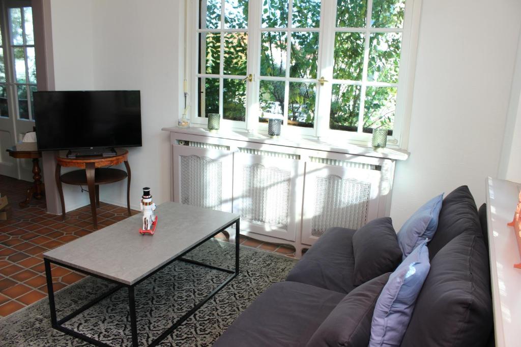 una sala de estar con un sofá y una mesa en Villa Schmitt, en Sélestat