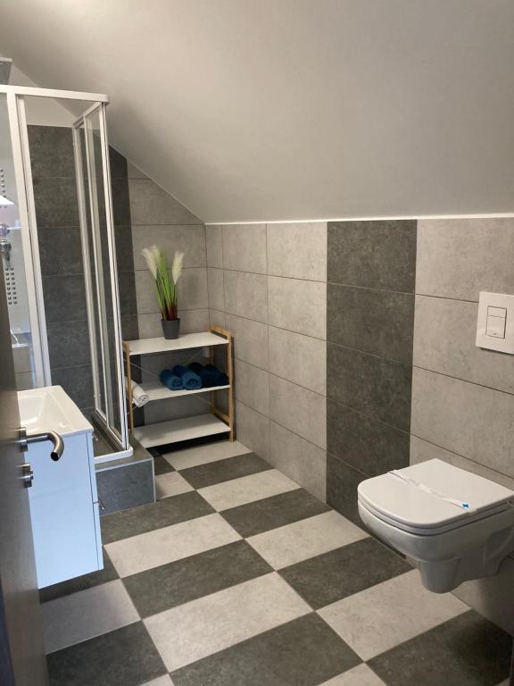 Koupelna v ubytování Platán Panzió