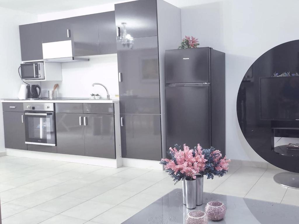 Kuchyň nebo kuchyňský kout v ubytování Lavender Home