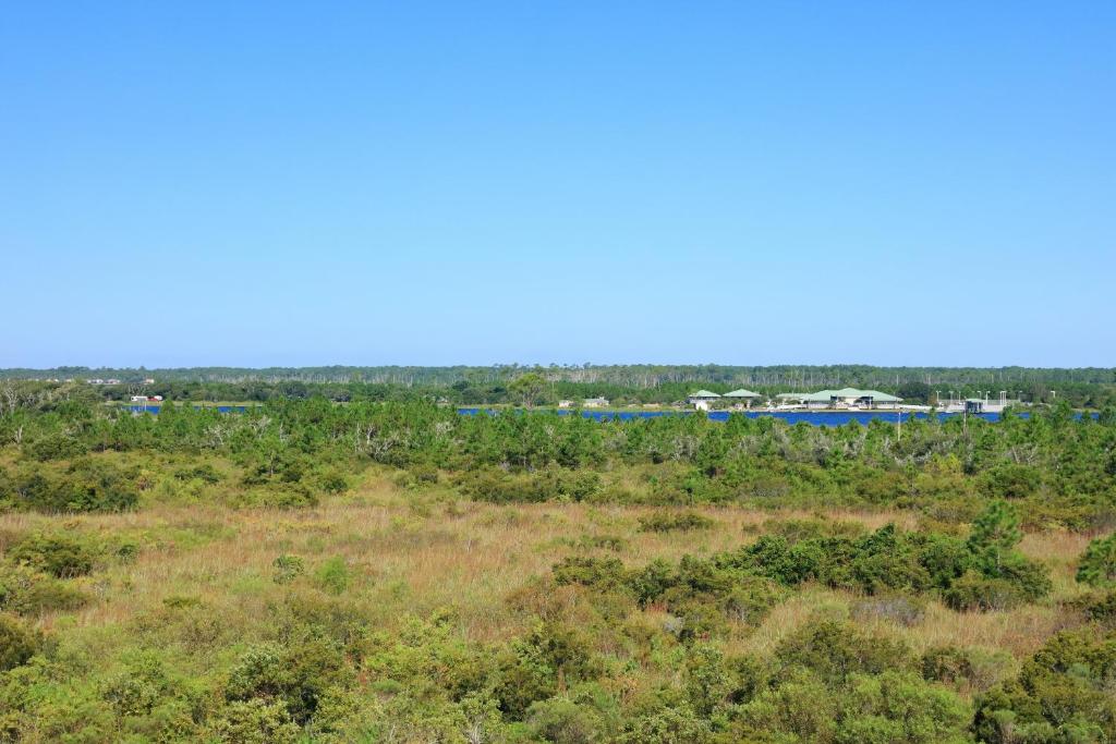 an aerial view of a field with trees and buildings at Hotel Indigo Orange Beach - Gulf Shores by IHG in Gulf Shores