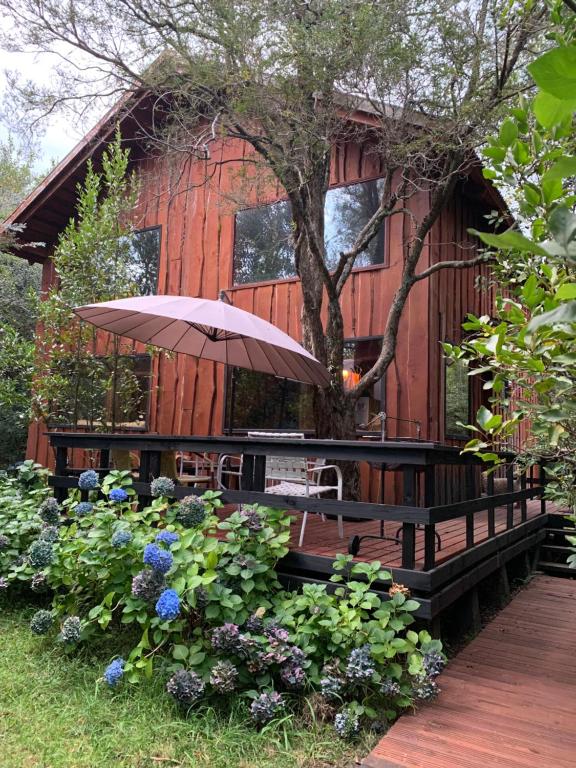 Zahrada ubytování Cabañas Natural Park Lodge Pucón