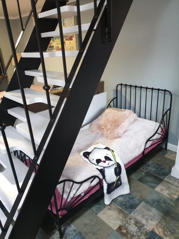 Posteľ alebo postele v izbe v ubytovaní Apartman Okamih Banská Štiavnica