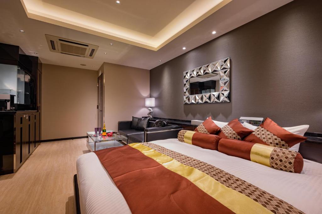 TV a/nebo společenská místnost v ubytování HOTEL Dior7つくば