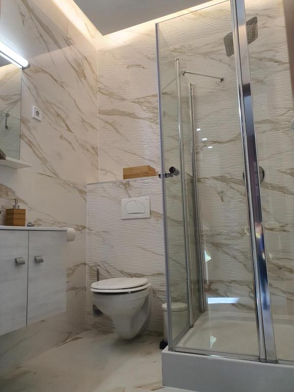 Kúpeľňa v ubytovaní Kaposvár Apartman