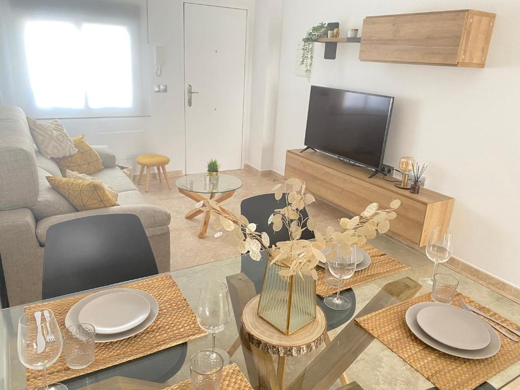 TV a/nebo společenská místnost v ubytování Appartement Casa-M in Torre de la Horadada