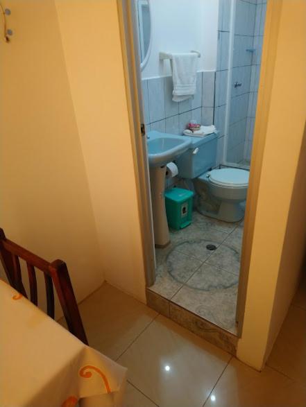 Koupelna v ubytování Hostal Terito