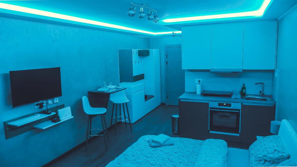 Kuchyň nebo kuchyňský kout v ubytování JACUZZI RELAX APARTMENT