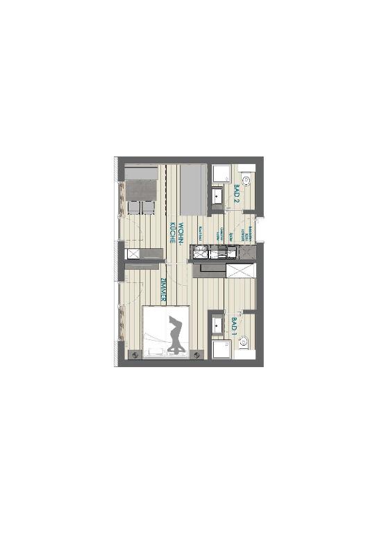 Půdorys ubytování Appartements Rofangarten