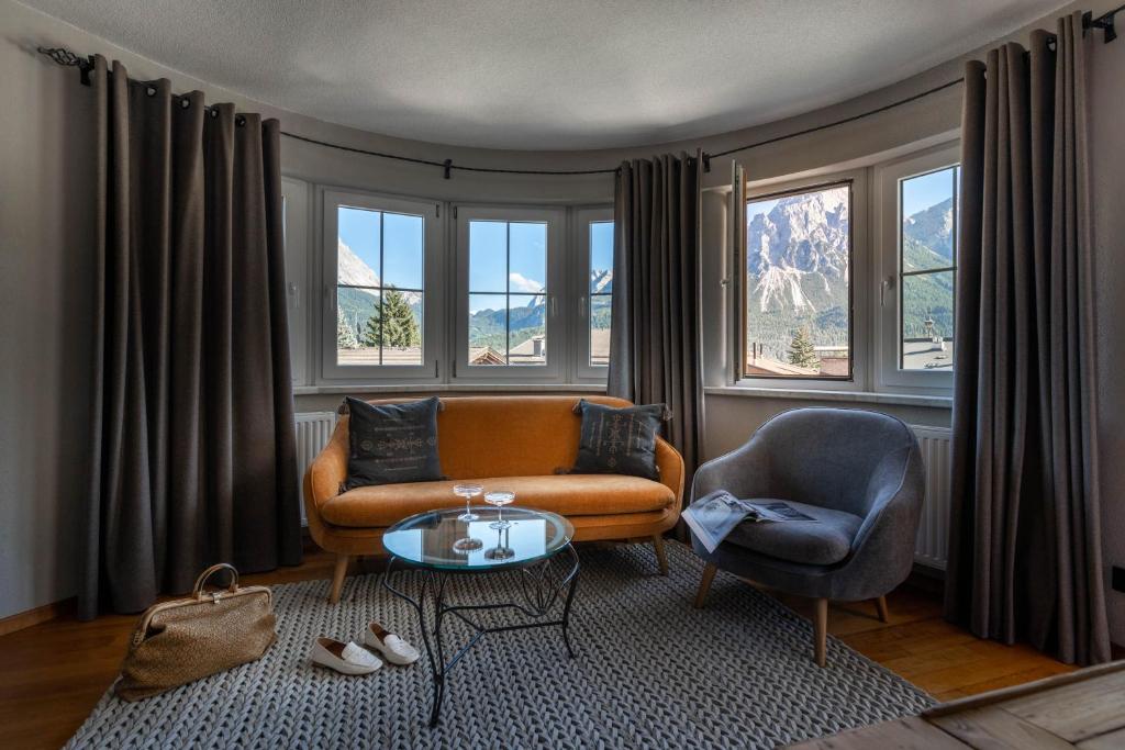 Posezení v ubytování Boutique Hotel Bellevue Lermoos