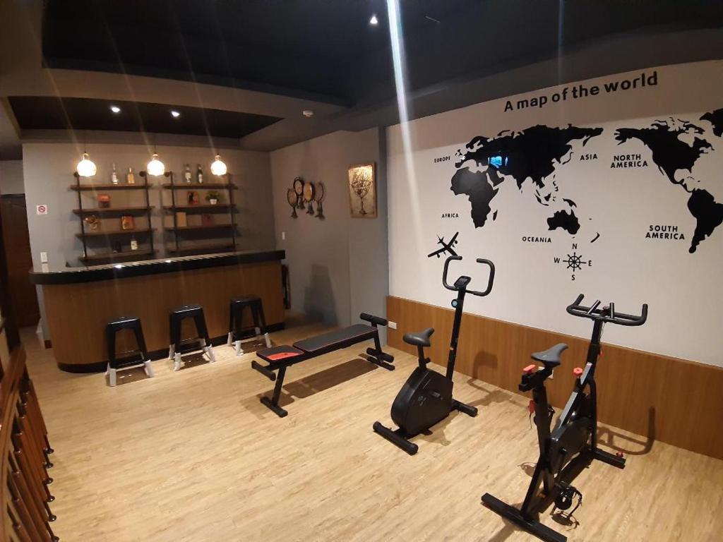 Fitness centrum a/nebo fitness zařízení v ubytování 藏青民宿The Wind Guesthouse-Youth inn