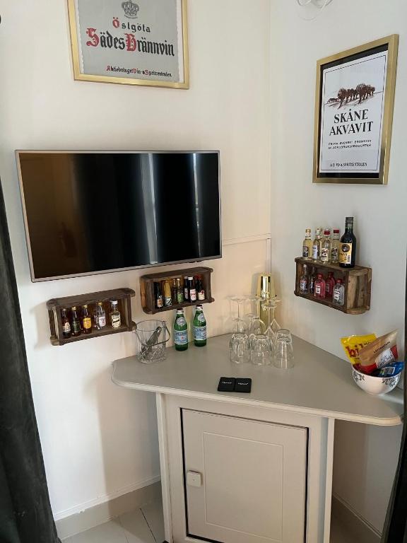Kuchyň nebo kuchyňský kout v ubytování Två Små Svin BnB