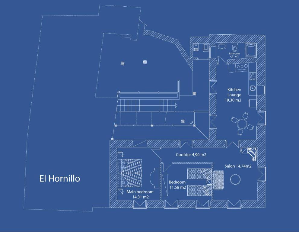 a floor plan of the el hounslow at Casa rural El Hornillo in Vallehermoso