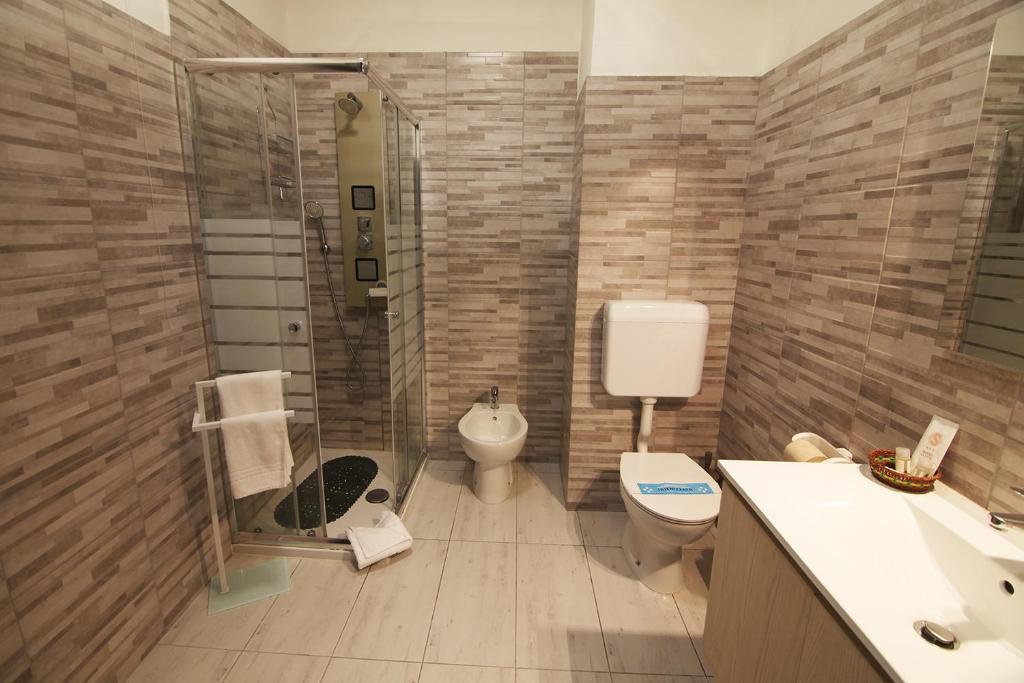 Koupelna v ubytování Hotel Santin
