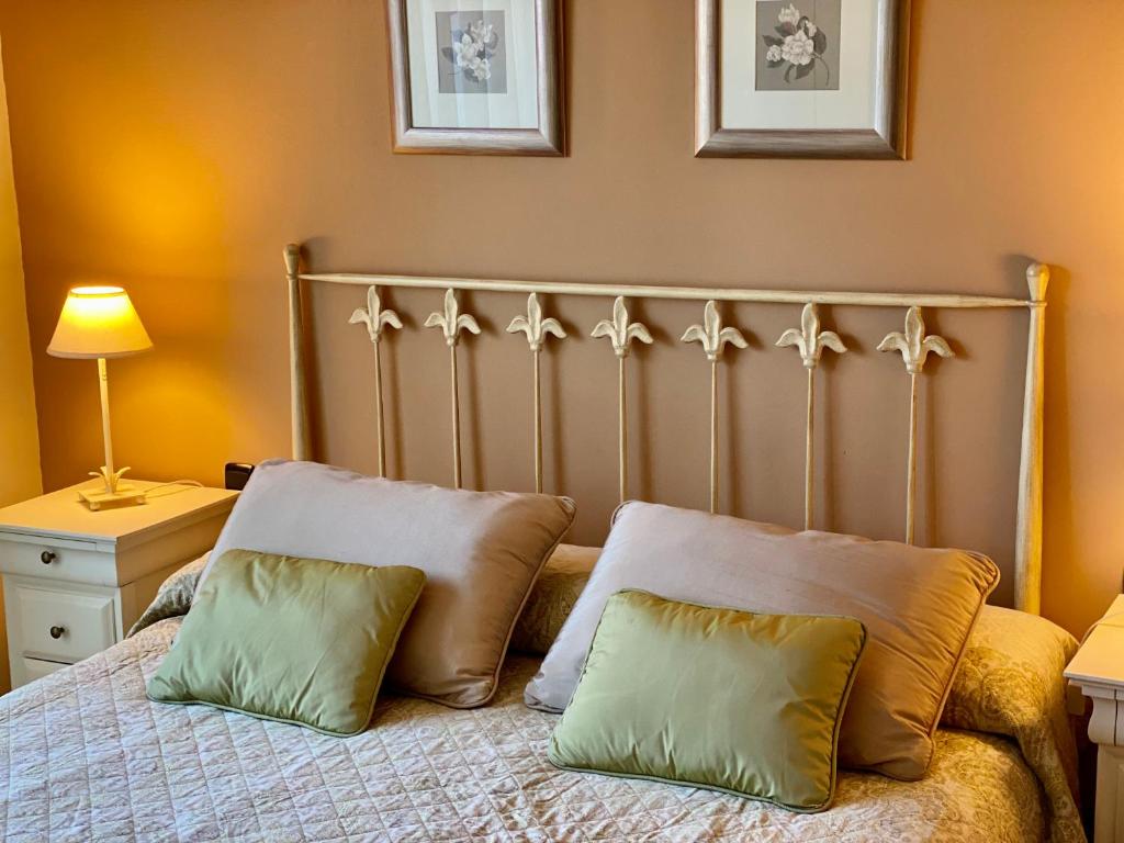 um quarto com uma cama com duas almofadas em PROBER_SISCARO em Encamp