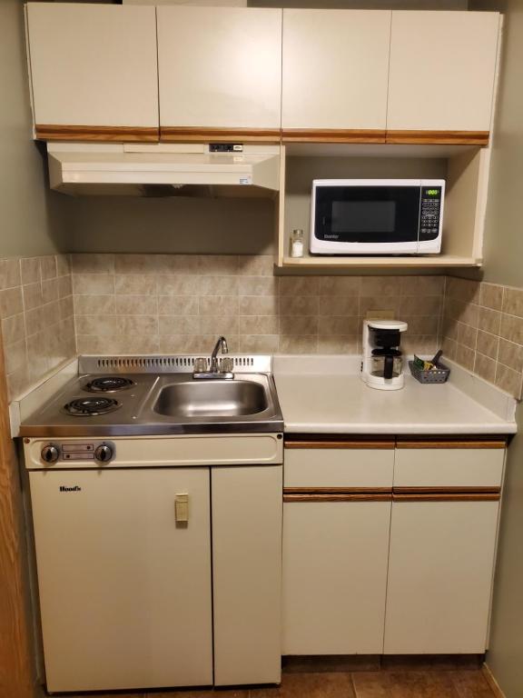 Kuchyň nebo kuchyňský kout v ubytování Stars Inn - Motel