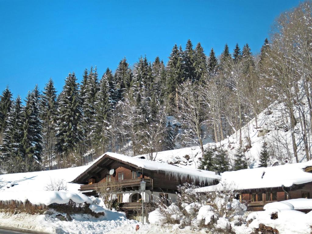 a log cabin in the snow on a mountain at Apartment Eusch by Interhome in Viehhofen