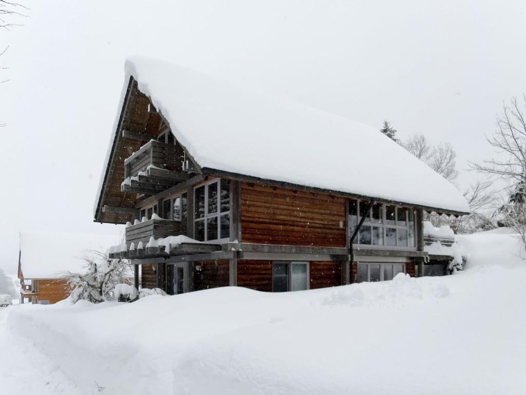 a log cabin covered in snow in front at Chalet Christine by Interhome in Molberting