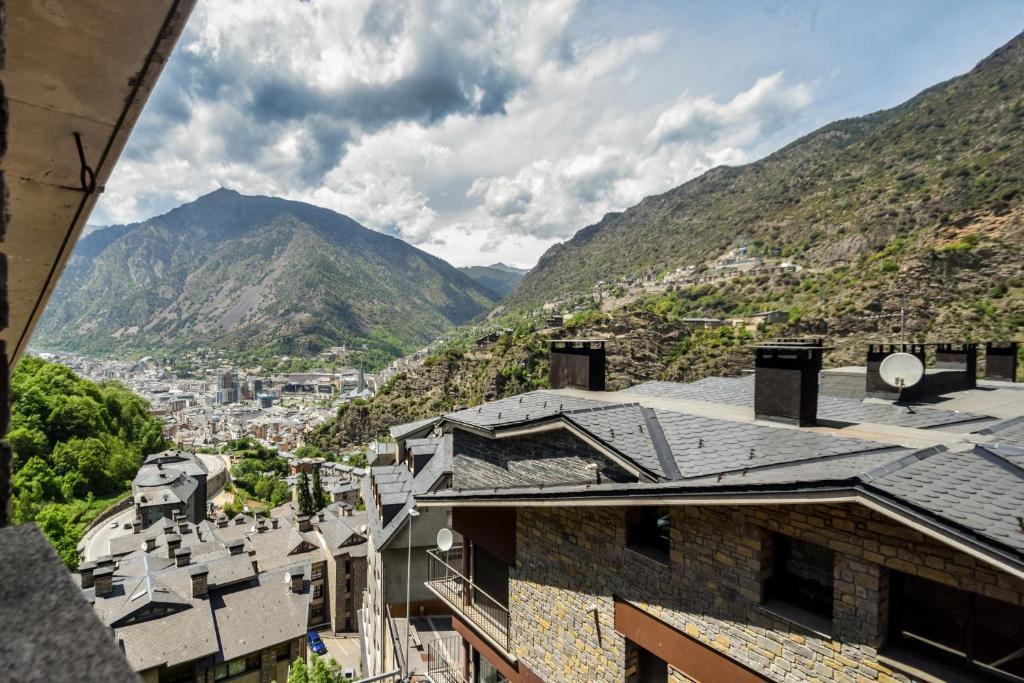 a view of the mountains from a building at Encantador Atico cerca de Caldea HUT 6793 in Escaldes-Engordany