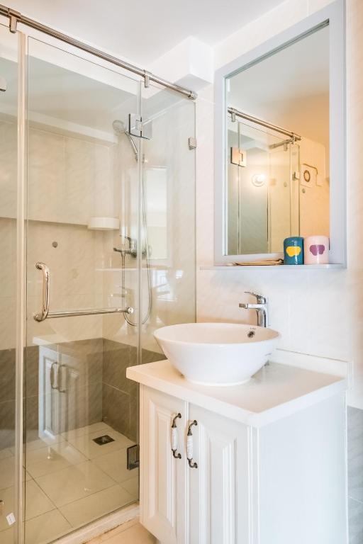 Koupelna v ubytování Yu Jing Xuan Boutique Apartment