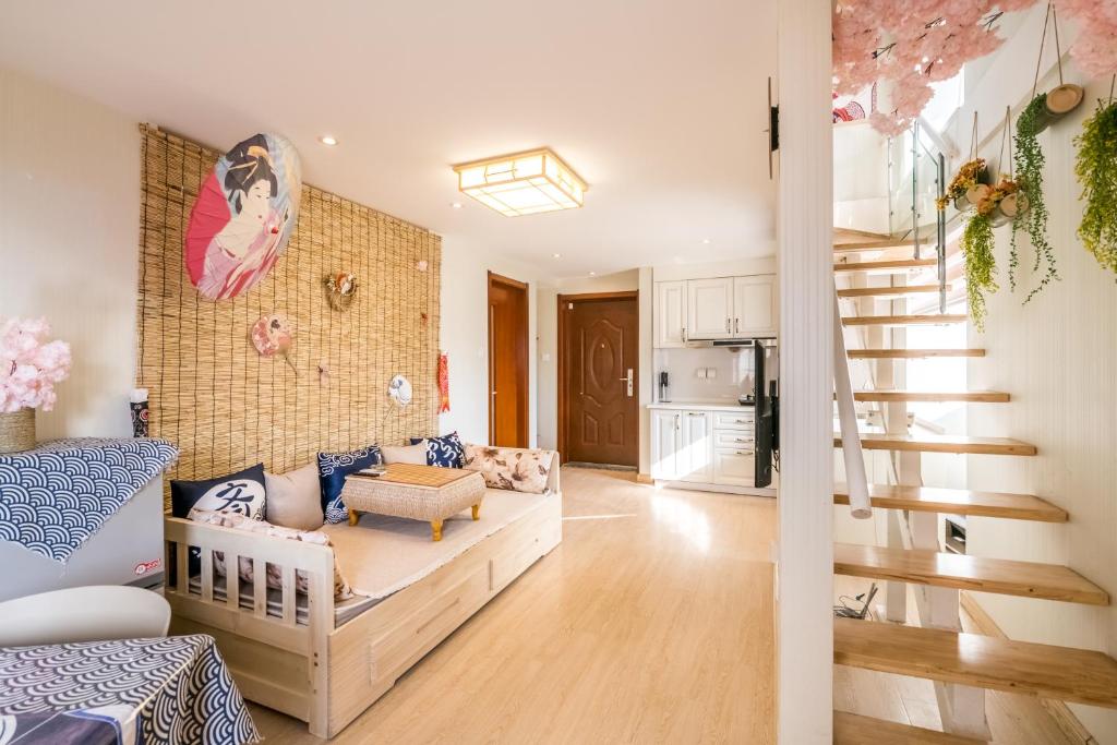 Posezení v ubytování Yu Jing Xuan Boutique Apartment