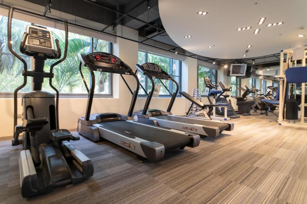 Fitness centrum a/nebo fitness zařízení v ubytování 柳營尖山埤 Liuying Jianshanpi Resort