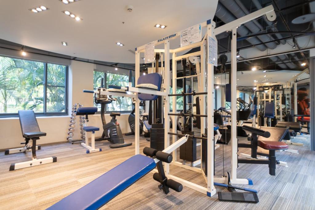 Fitness centrum a/nebo fitness zařízení v ubytování 柳營尖山埤 Liuying Jianshanpi Resort