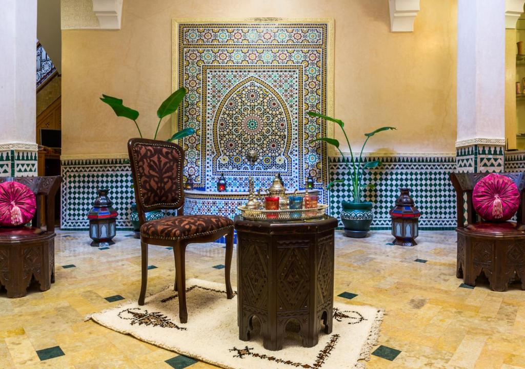 Posezení v ubytování Riad Des Nations