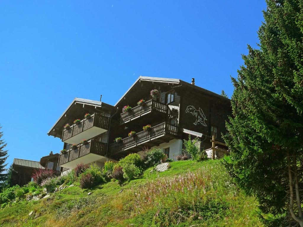 a building on the side of a hill with plants at Apartment Wohnung 2 by Interhome in Bettmeralp