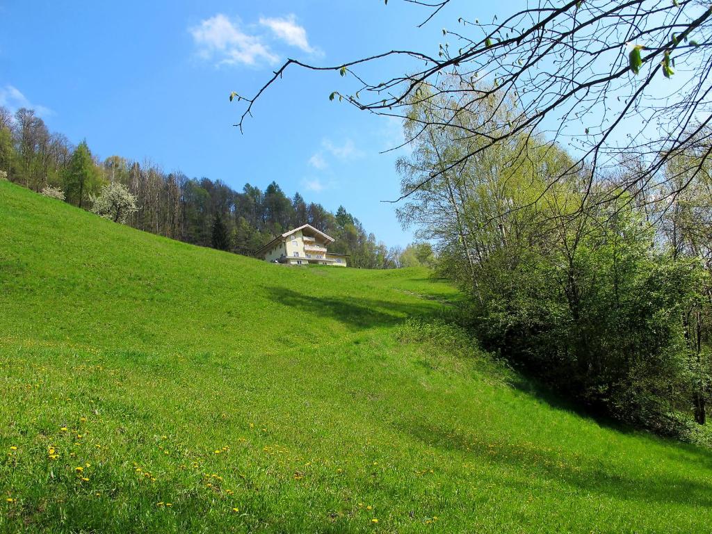 Una colina de hierba con una casa encima. en Apartment Achtalgut-1 by Interhome, en Lend