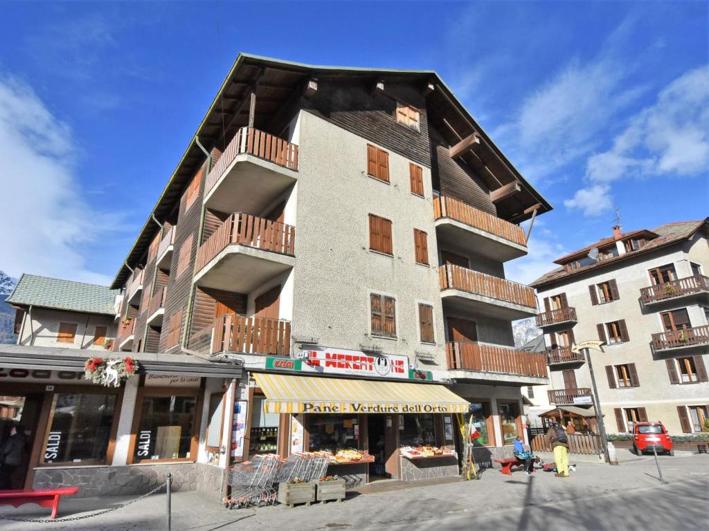 a large building on a street in a city at Apartment San Anton by Interhome in Bormio