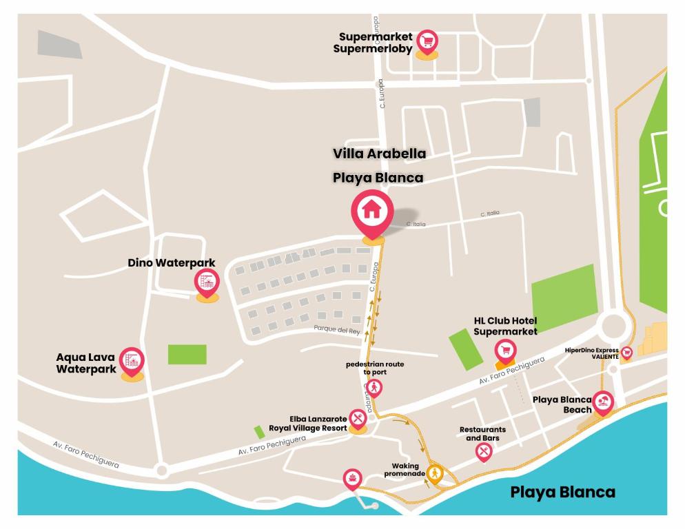 Playa Blanca Hotels Map Villa Arabella - Parque Del Rey - Playa Blanca, Playa Blanca – Harga  Terkini 2022