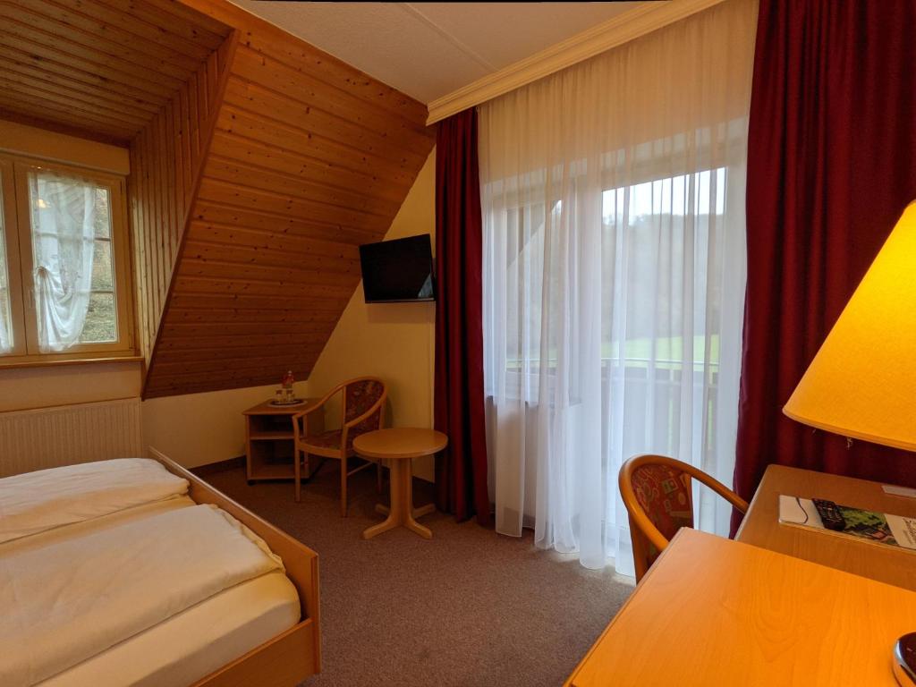 TV a/nebo společenská místnost v ubytování Hotel Saaletalstuben