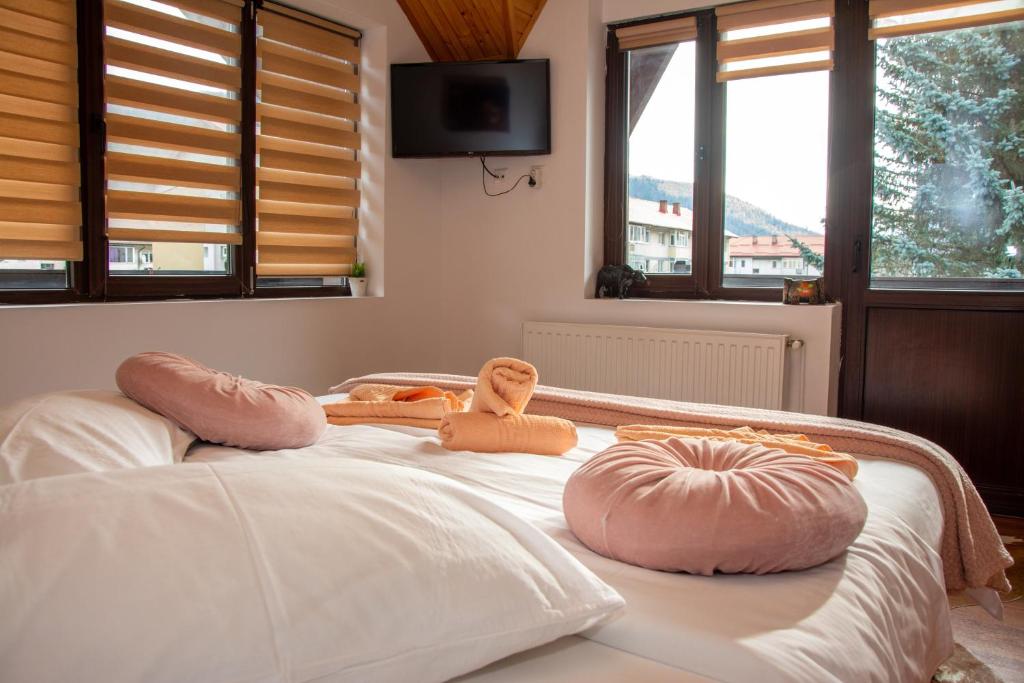 Ένα ή περισσότερα κρεβάτια σε δωμάτιο στο Casa Albert Sinaia