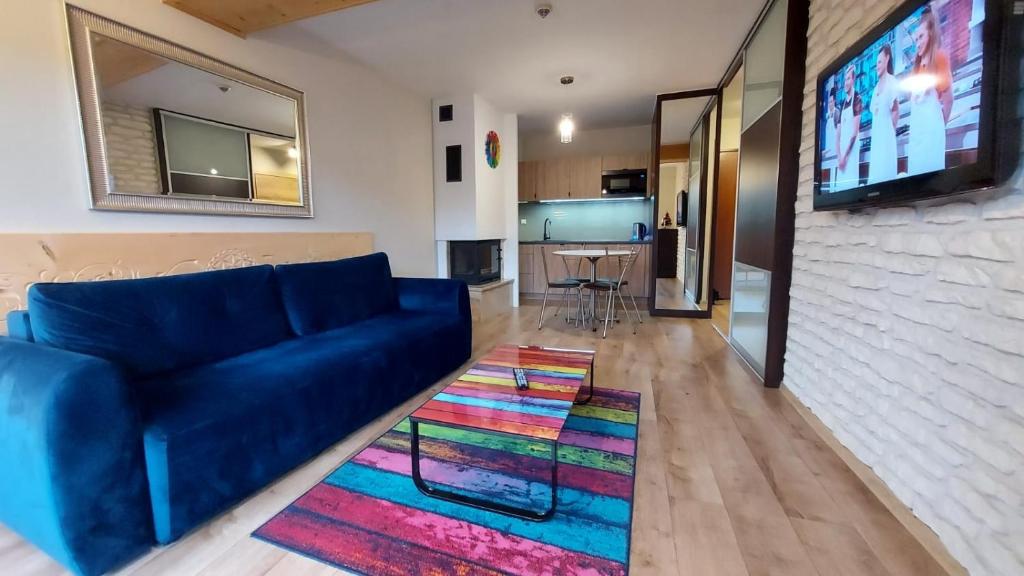 Televízia a/alebo spoločenská miestnosť v ubytovaní Apartament Widokowy 40