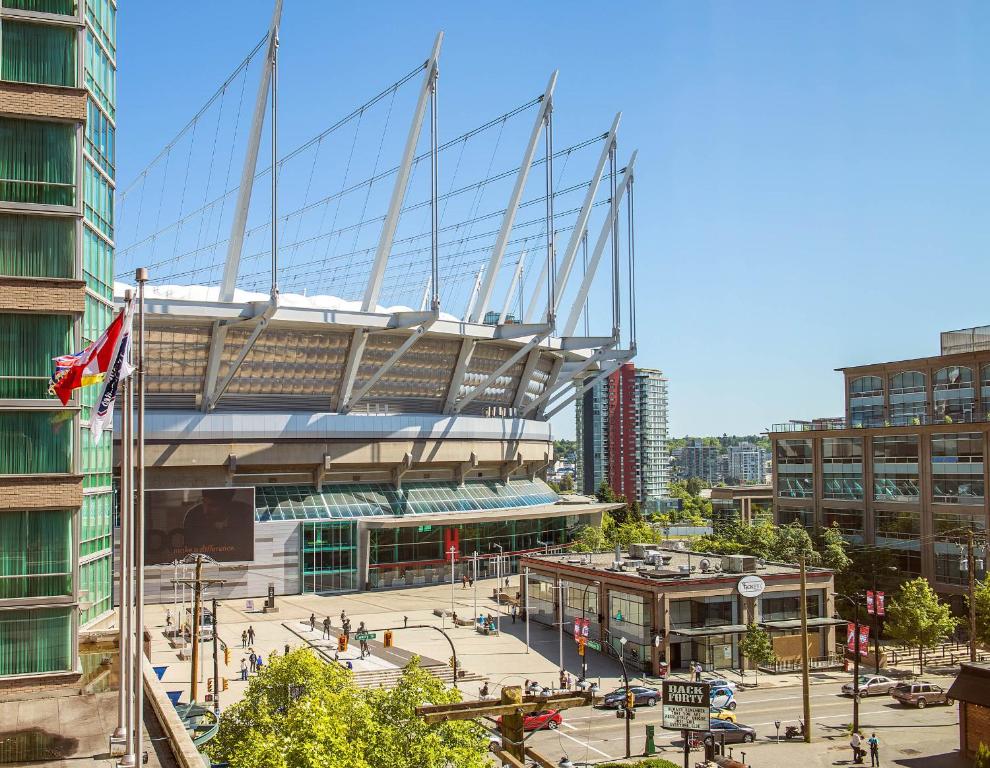 a view of a baseball stadium in a city at Hotel BLU in Vancouver
