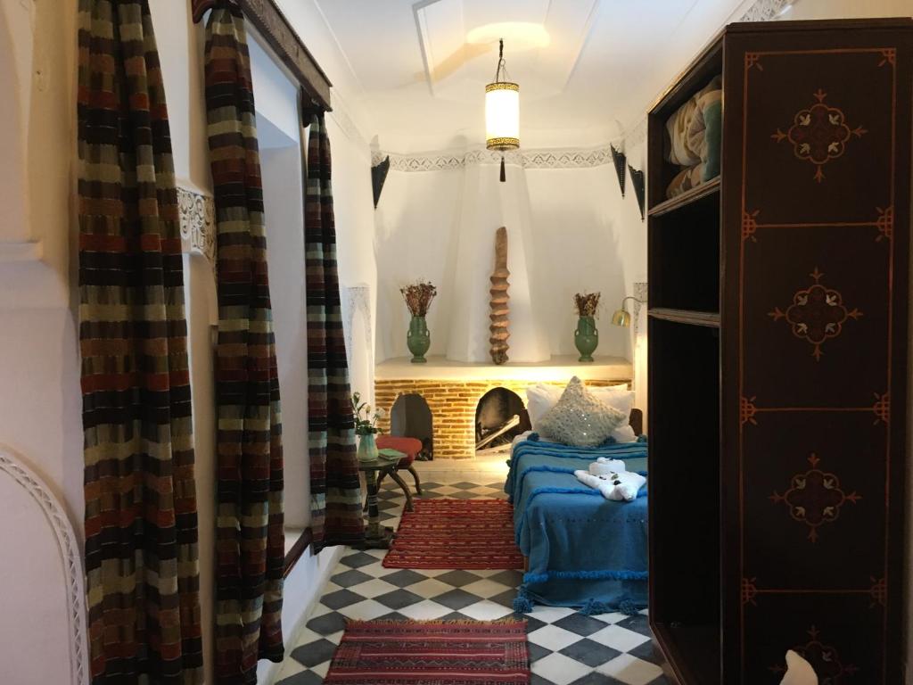 Posezení v ubytování Riad Blue Berber
