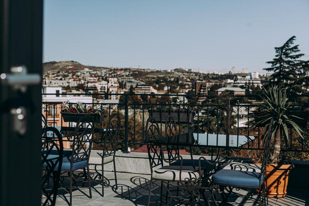TBILISI, GEORGIA - Sep 24, 2019: A cluster of hotels near the old