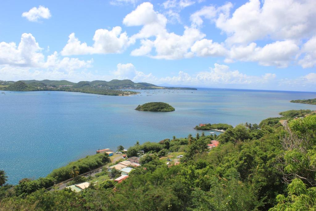 an island in the middle of a large body of water at Gite Oiseau du Paradis in Le Marin