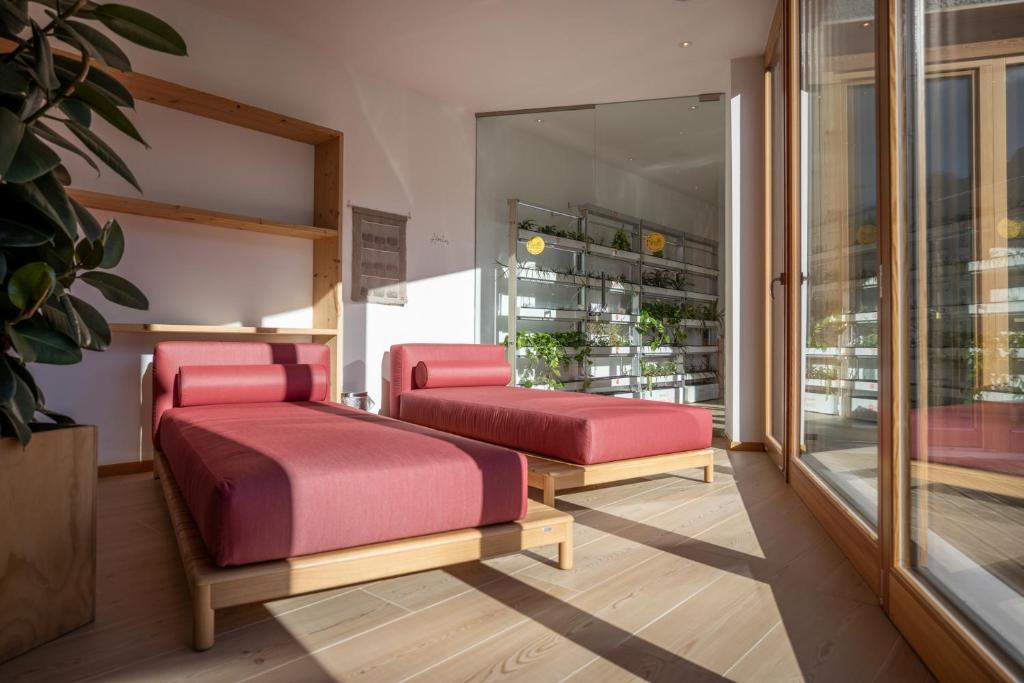 Posezení v ubytování Giallo Dolomiti Wellness