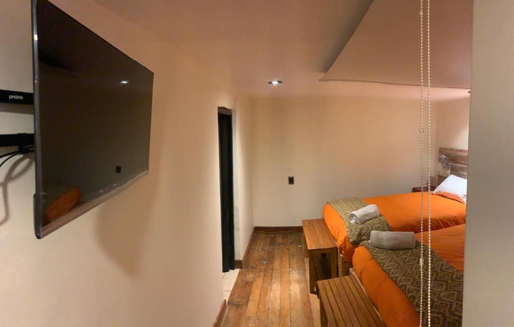 TV a/nebo společenská místnost v ubytování Gaia House Hostel