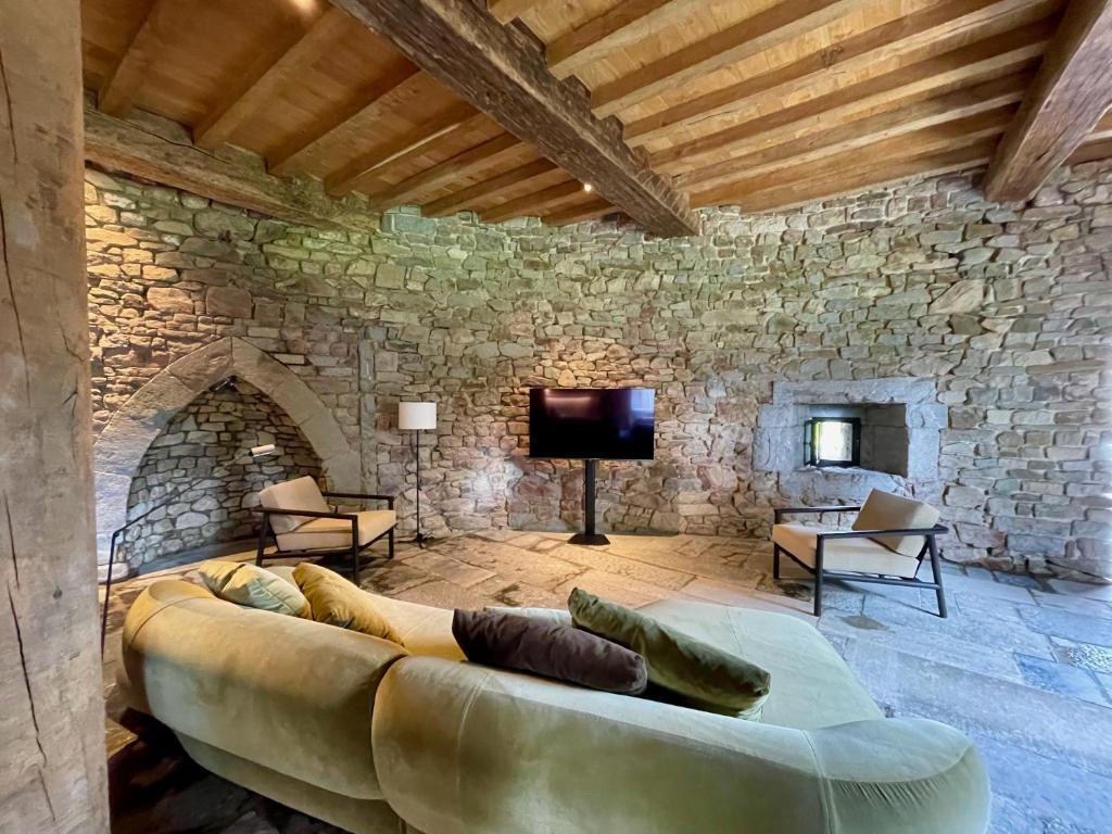 TV a/nebo společenská místnost v ubytování Le Château de Mirwart