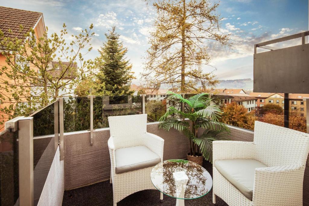 Balkón nebo terasa v ubytování EH Apartments Mars