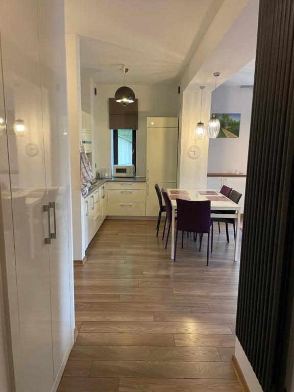 Kuchyň nebo kuchyňský kout v ubytování Apartament Janek