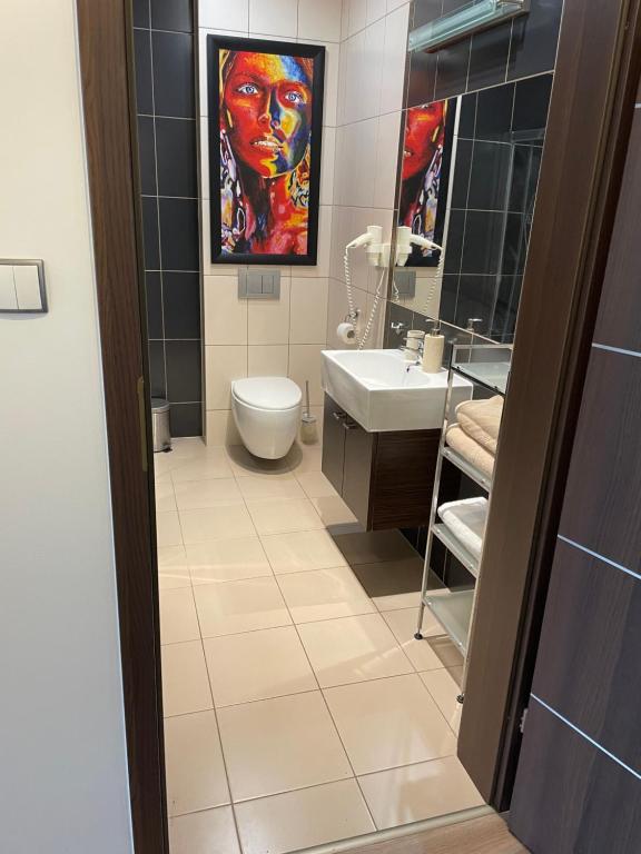 Koupelna v ubytování Apartament Janek
