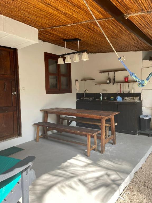 Kuchyň nebo kuchyňský kout v ubytování Beach Cabinas
