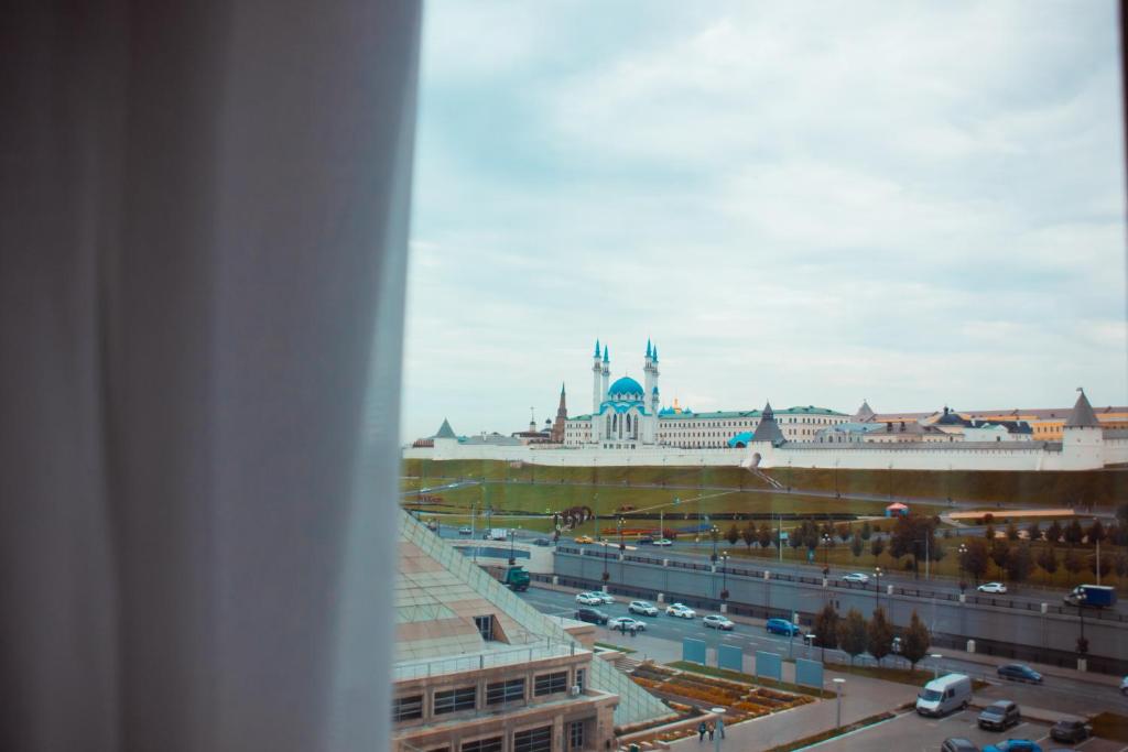 Nespecifikovaný výhled na destinaci Kazaň nebo výhled na město při pohledu z hotelu