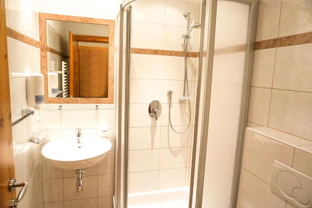 Koupelna v ubytování Pension Angern