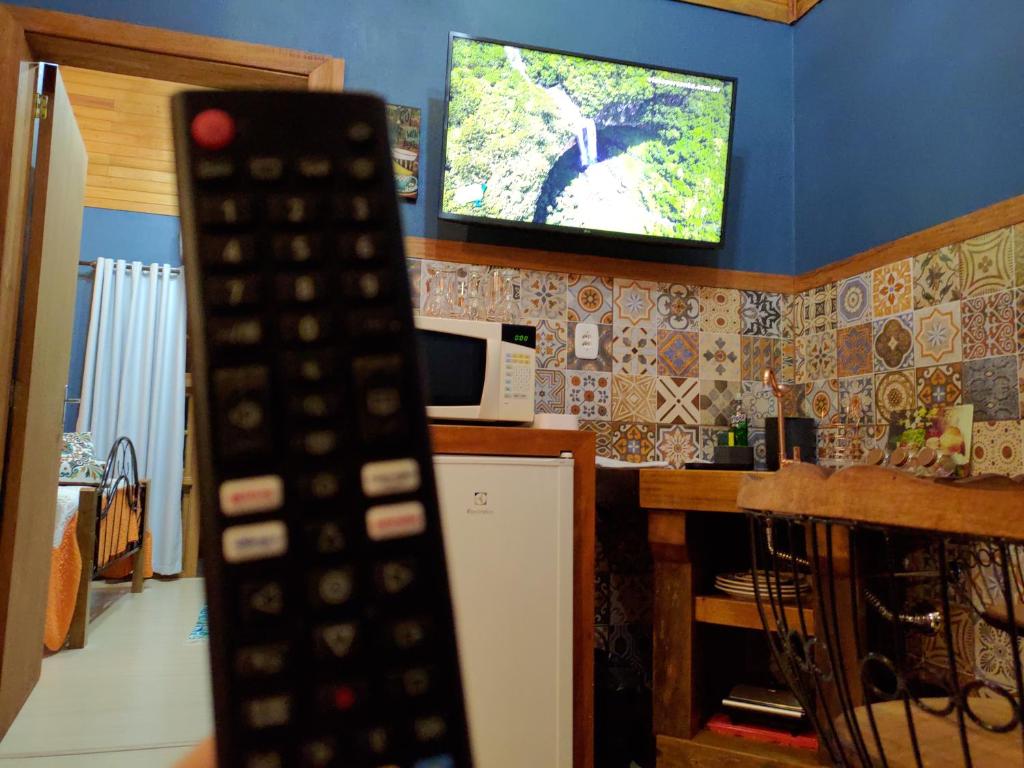 TV a/nebo společenská místnost v ubytování Cabana Drechsler Gramado