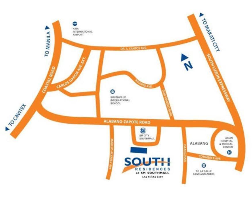 a map of the site of the south condominium at Cozy 1 BR Apartment At South Residences Tower 2 in Manila